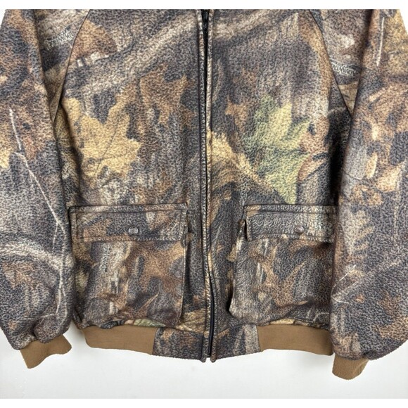 Vintage 90s Camo Full Zip Fleece Jacket / Size XL - Picture 2 of 4